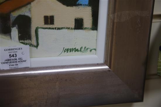 Charles Jamieson (b. 1952), Cienfuegos House, signed, oil on canvas, 20.5cm x 25.5cm